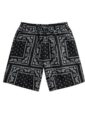 Triumph Black and White Bandana-Print Elastic Waist Shorts